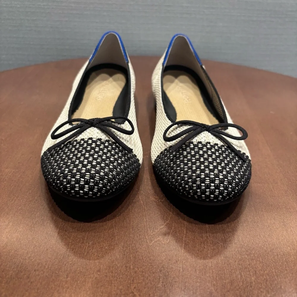 Rothy's Black & White Tweed Ballet Flats - Picture 4 of 15